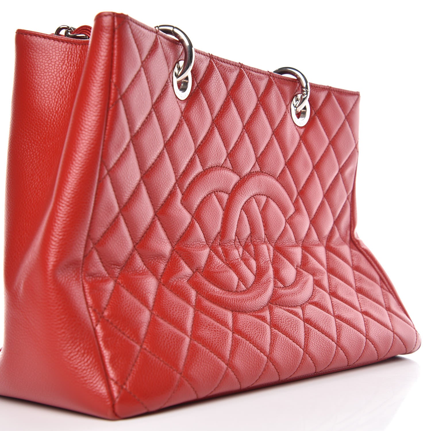 Chanel Caviar Quilted Grand Shopping Tote GST Red 17 of 17