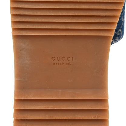 Gucci New Denim GG Monogram Angelina Platform 55mm Slide Sandals 39.5 Blue Tea 6 of 12