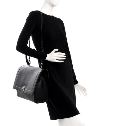 Givenchy Grained Calfskin Medium Shark Lock Satchel Black 2 of 8
