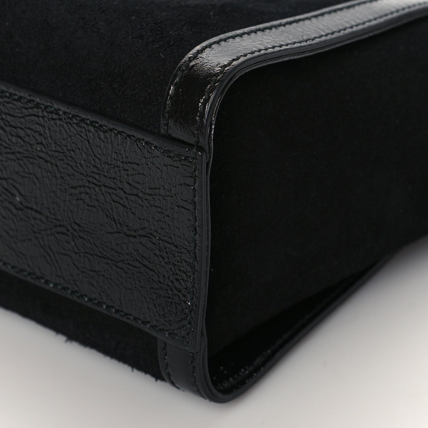 Suede Patent GG Web Small Ophidia Tote Bag Black