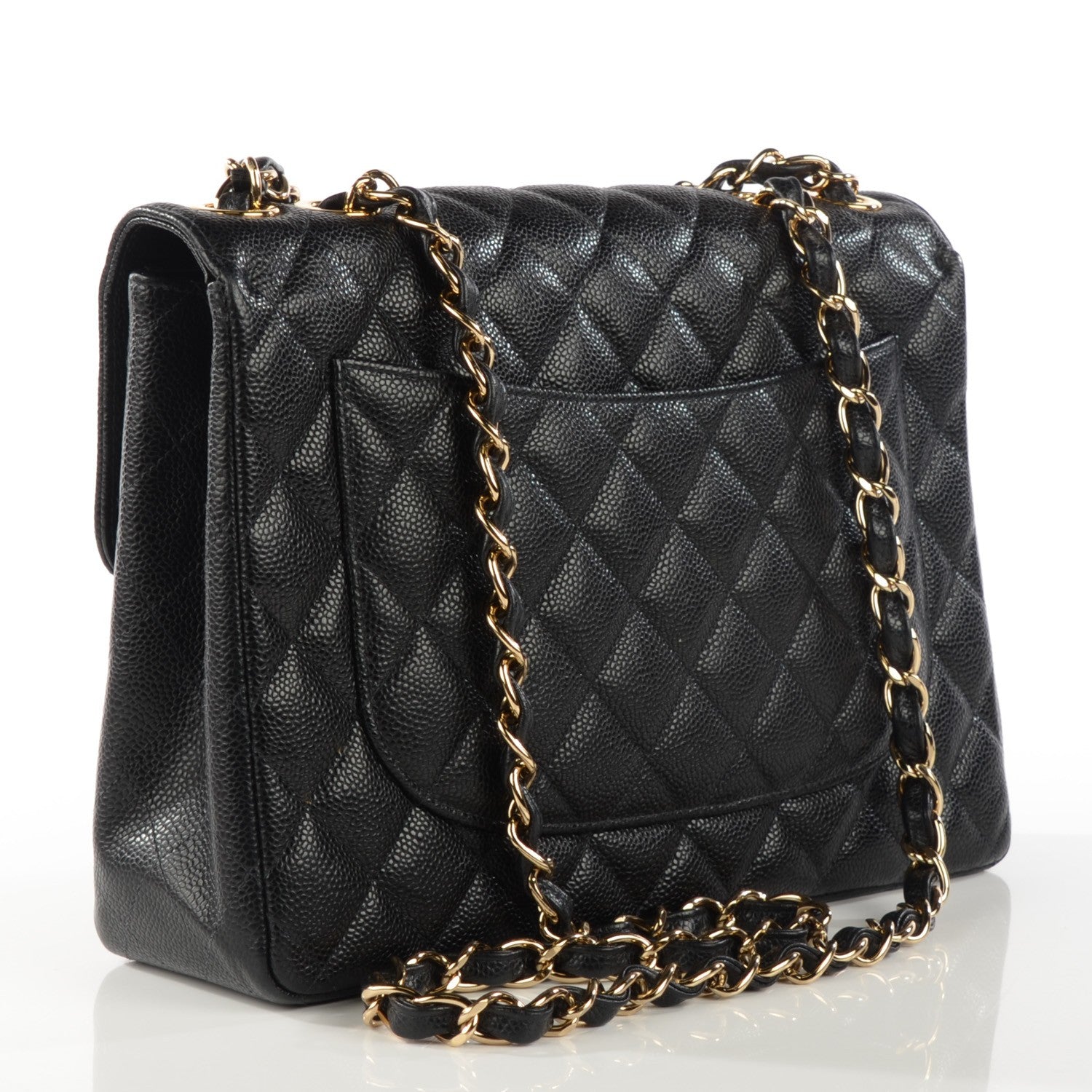 Chanel Caviar Quilted Jumbo Single Flap Black 3 of 9