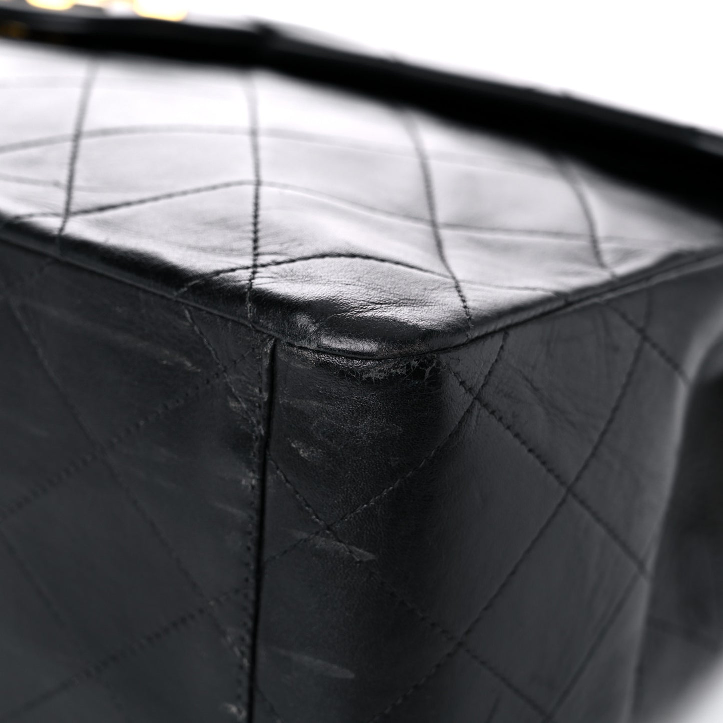 Lambskin Quilted XL Jumbo Single Flap Black