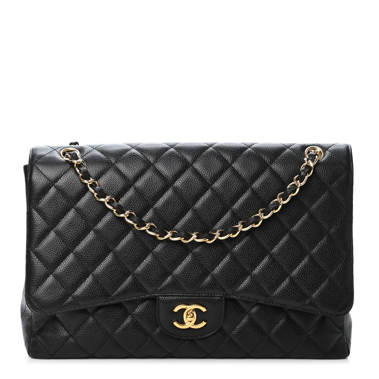 Caviar Maxi Single Flap Black