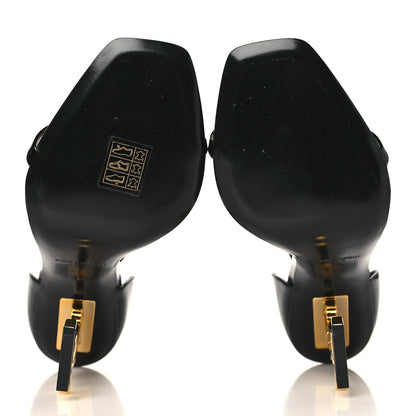 Saint Laurent Patent Calfskin Opyum 110 Sandals 37 Black Gold 6 of 10