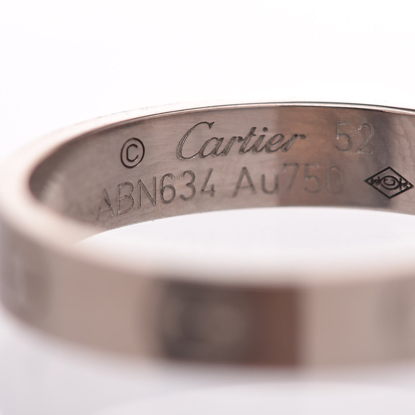18K White Gold 3.5mm LOVE Wedding Band Ring 52 6