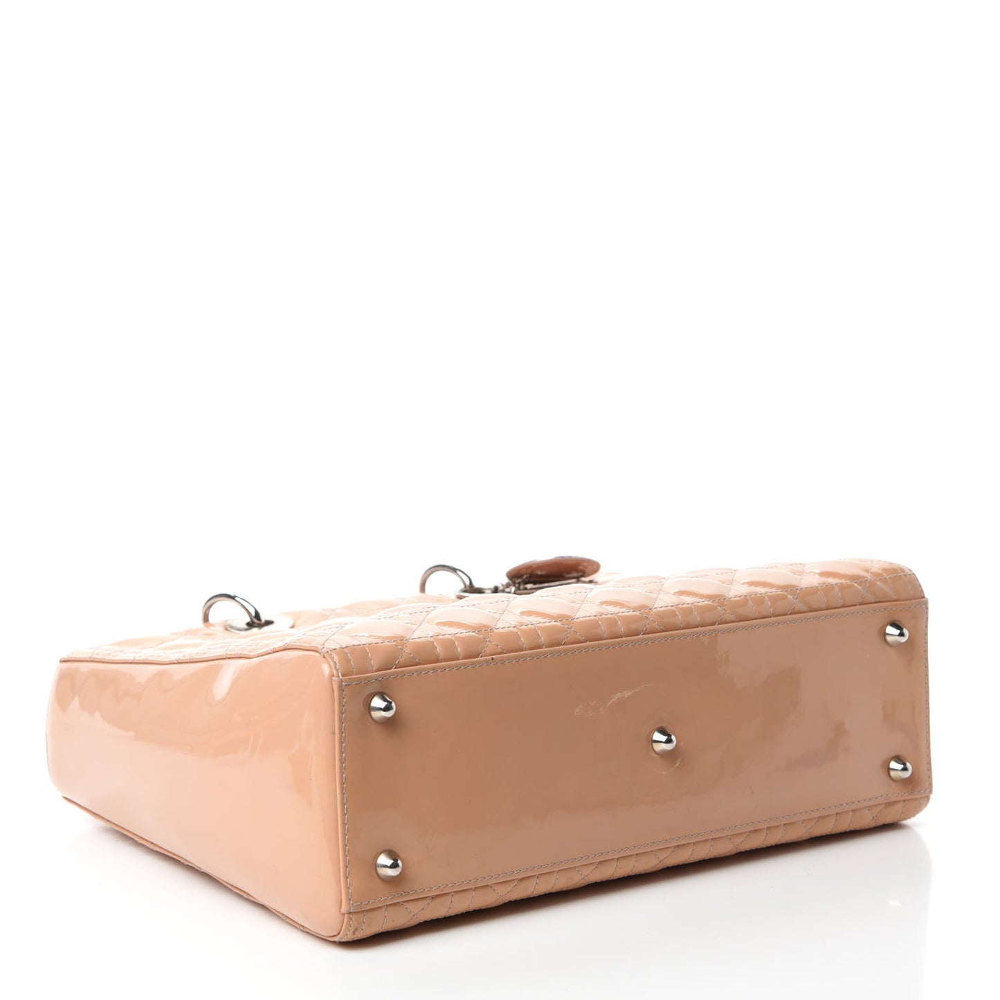 Patent Cannage Large Lady Dior Beige