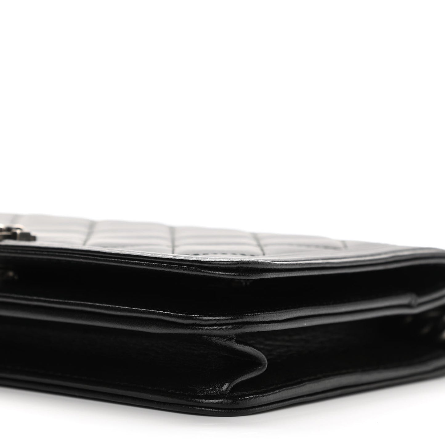 Lambskin Quilted Boy Wallet On Chain WOC Black