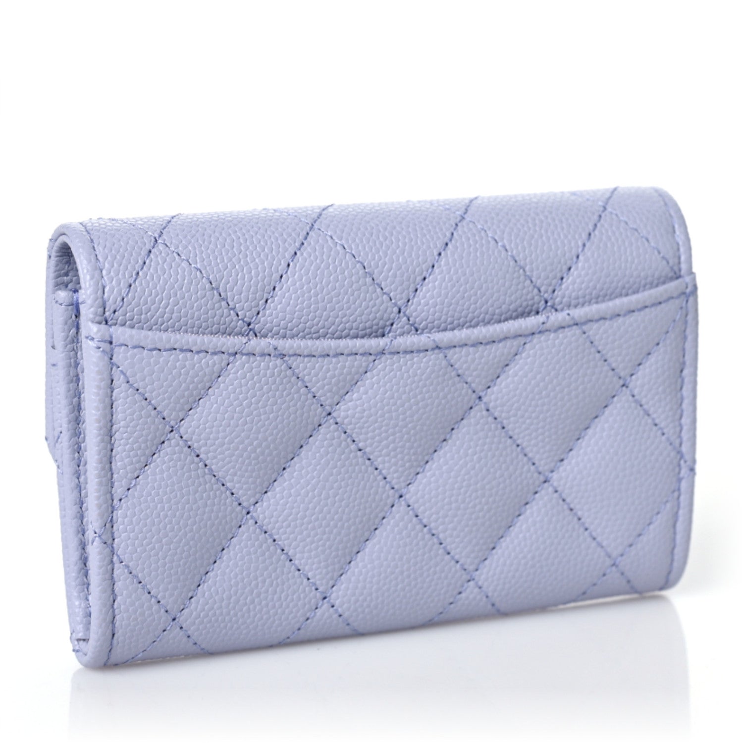 Chanel Caviar Quilted Flap Card Holder Wallet Light Purple 3 of 9
