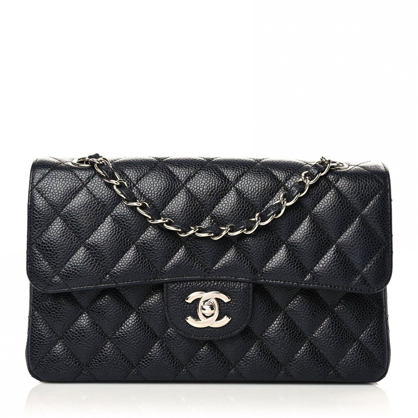 Caviar Quilted Small Double Flap Black
