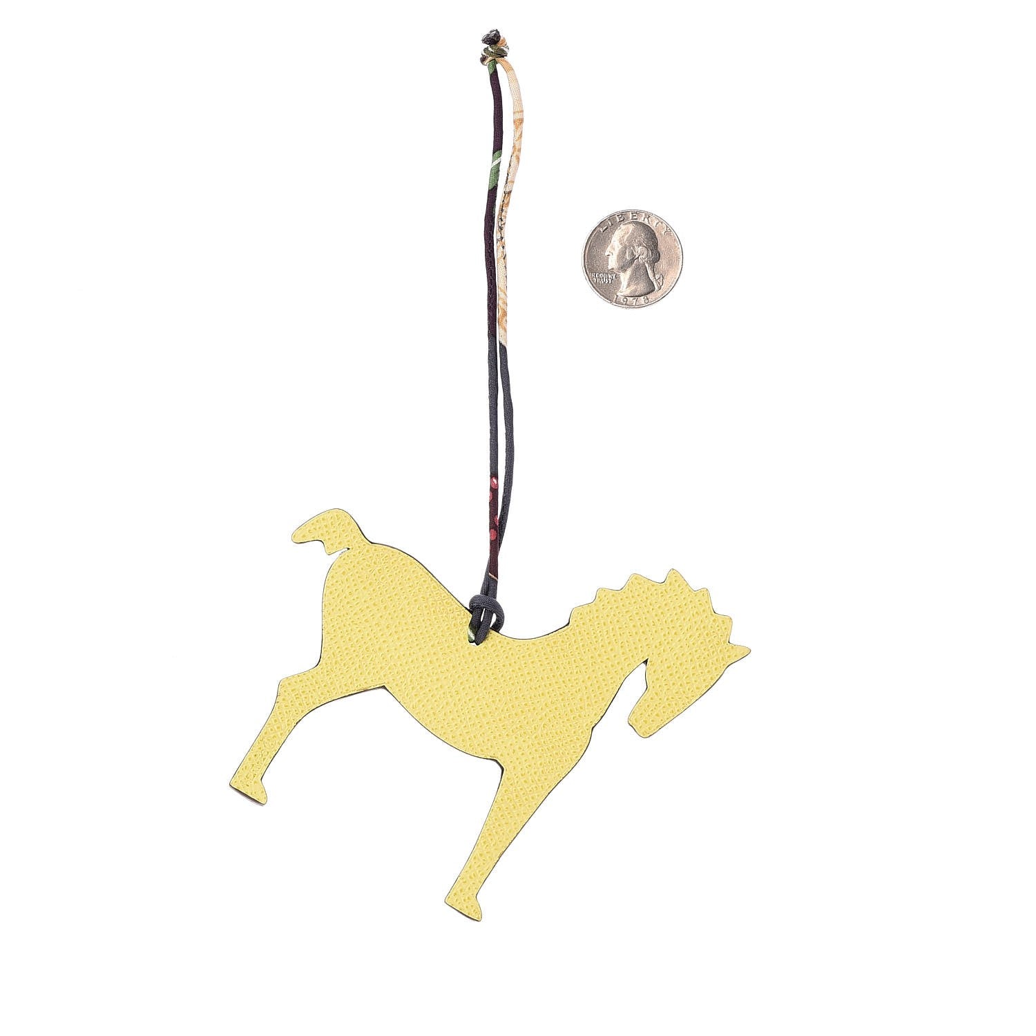Hermes Epsom Togo Petit H Bag Charm Horse GM Soufre Bleu Indigo 2 of 4