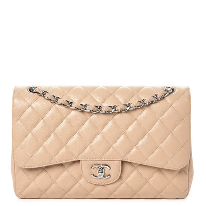 Chanel Caviar Quilted Jumbo Double Flap Beige Clair 1 of 8