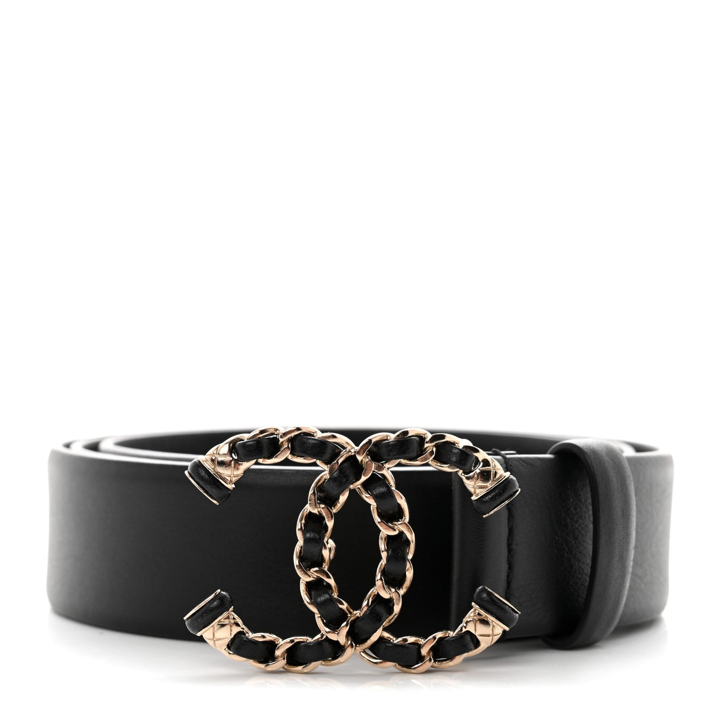 Calfskin CC Chain Belt 85 34 Black