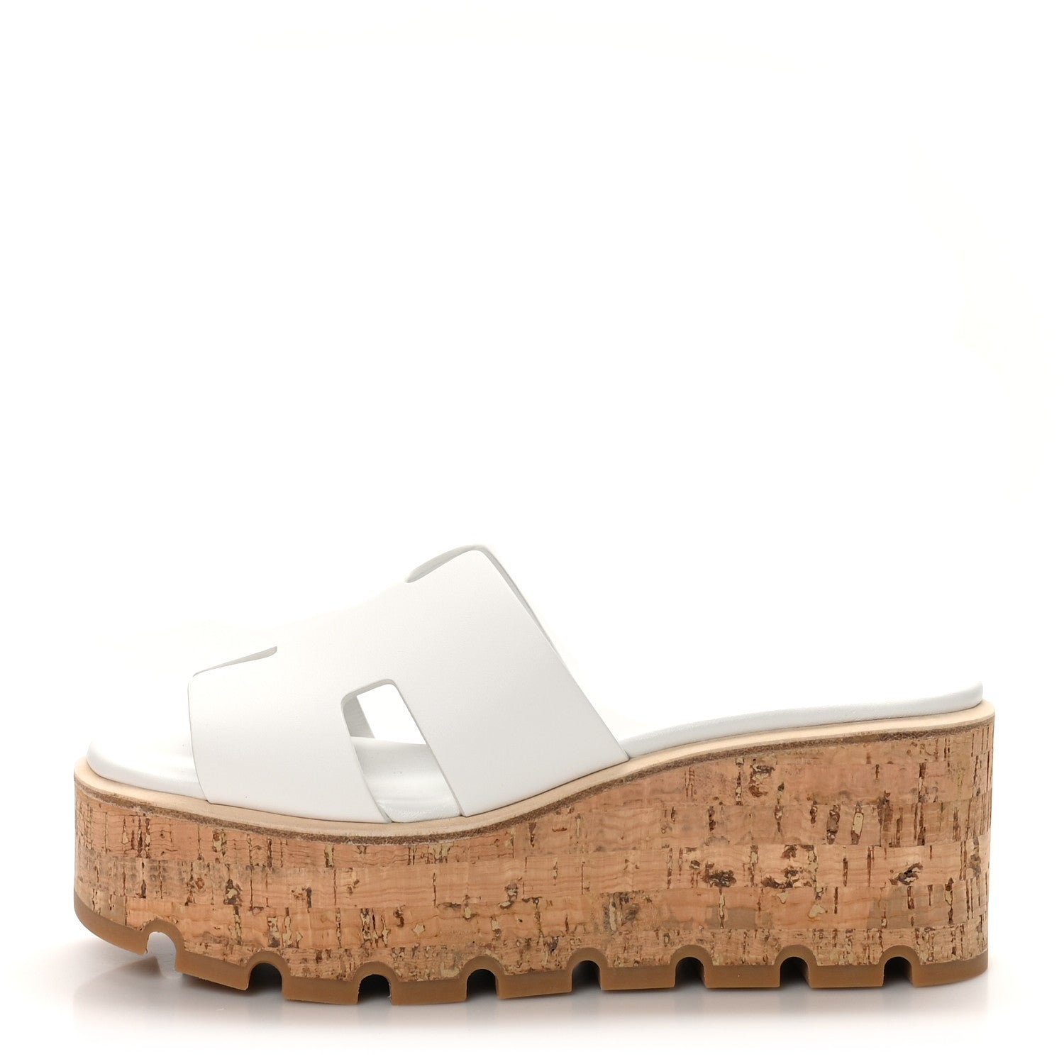 Hermes Calfskin Cork Eze 30 Sandals 36 White 1 of 10