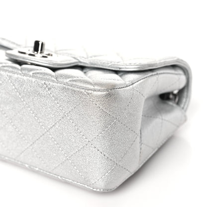 Chanel Metallic Lambskin Quilted Mini Square Flap Silver 10 of 11