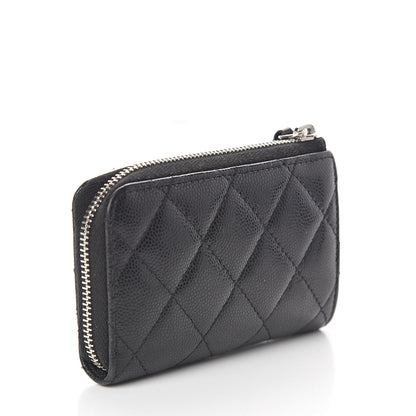 Chanel Iridescent Caviar Quilted Zipped Key Holder Case Black 3 of 7