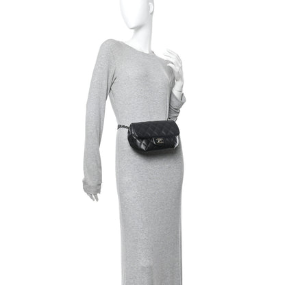 Chanel Calfskin Quilted CC Uniform Flap Belt Bag Black 2 of 11