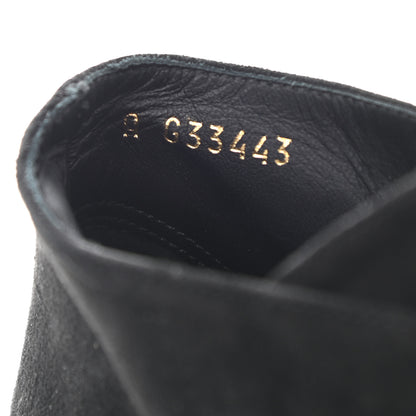 Chanel Suede Grosgrain Pearl Lace Up Booties 39.5 Black 8 of 9