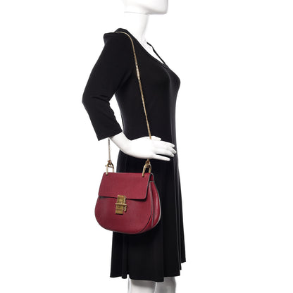 Chloe Grained Lambskin Drew Shoulder Bag Wine Purple 1 of 9
