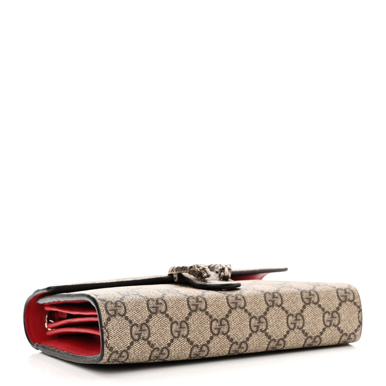 Gucci GG Supreme Monogram Mini Dionysus Chain Wallet Beige Vulcanic Red 4 of 10
