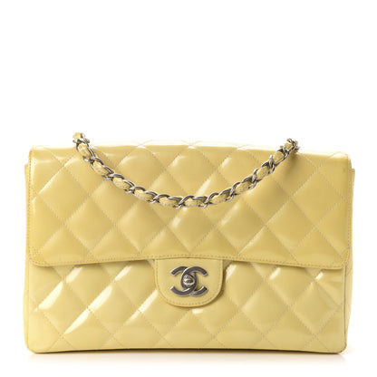 Chanel Patent Quilted Medium Single Flap Yellow 1 of 10
