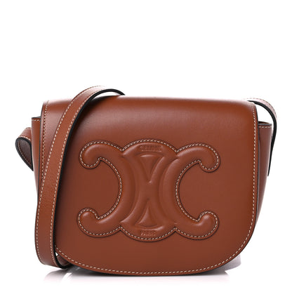 Celine Smooth Calfskin Cuir Triomphe Folco Crossbody Bag Tan 1 of 8