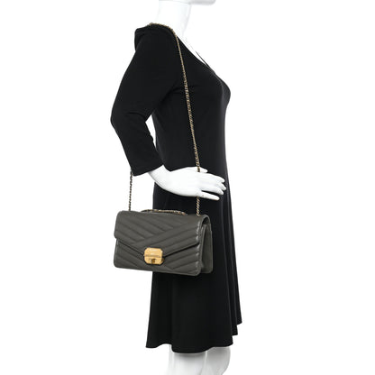Chanel Calfskin Gabrielle Chevron Flap Grey 2 of 11