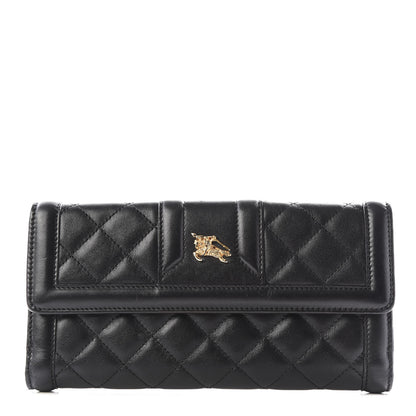 Burberry Calfskin Quilted Continental Wallet Black 1 of 12
