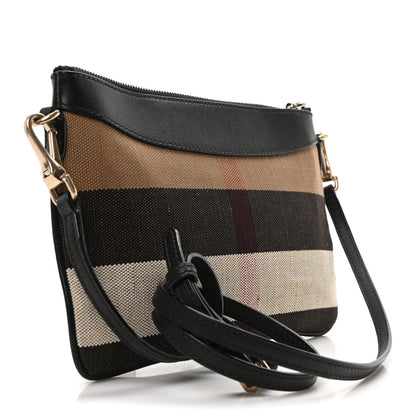 Burberry Mega Check Peyton Crossbody Clutch Bag Black 3 of 11