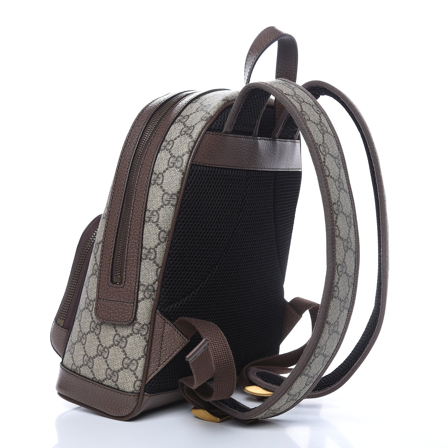 GG Supreme Monogram Calfskin Web Small Ophidia Day Backpack Beige Ebony New Acero