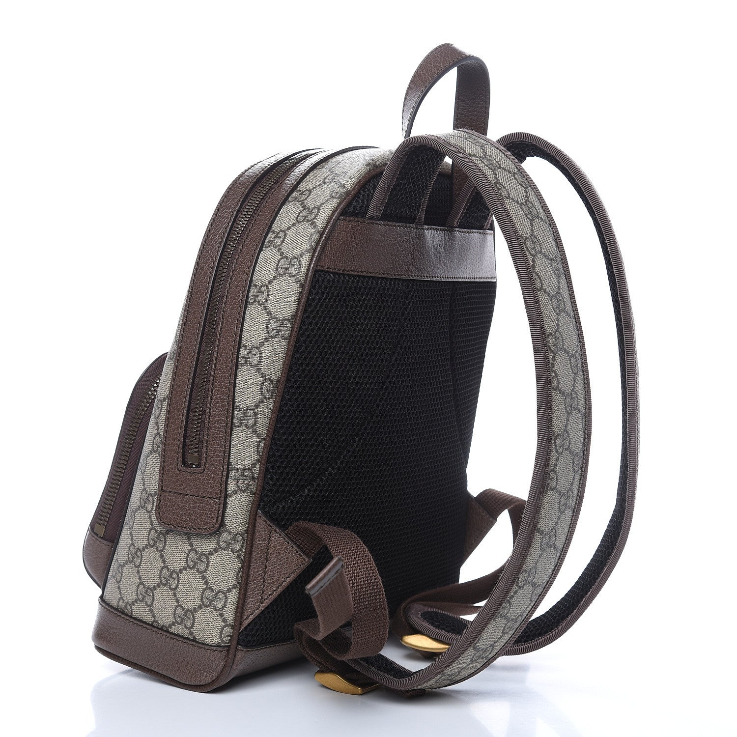 Gucci GG Supreme Monogram Calfskin Web Small Ophidia Day Backpack Beige Ebony New Acero 3 of 10