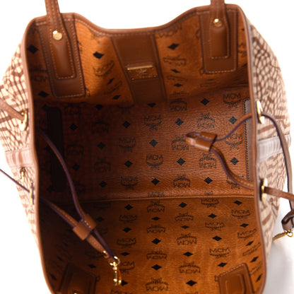 MCM Visetos Medium Liz Reversible Shopper Tote Cognac 12 of 15