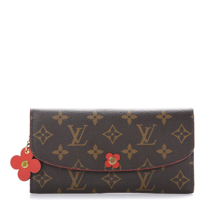 Louis Vuitton Monogram Bloom Flower Emilie Wallet Rouge 1 of 6