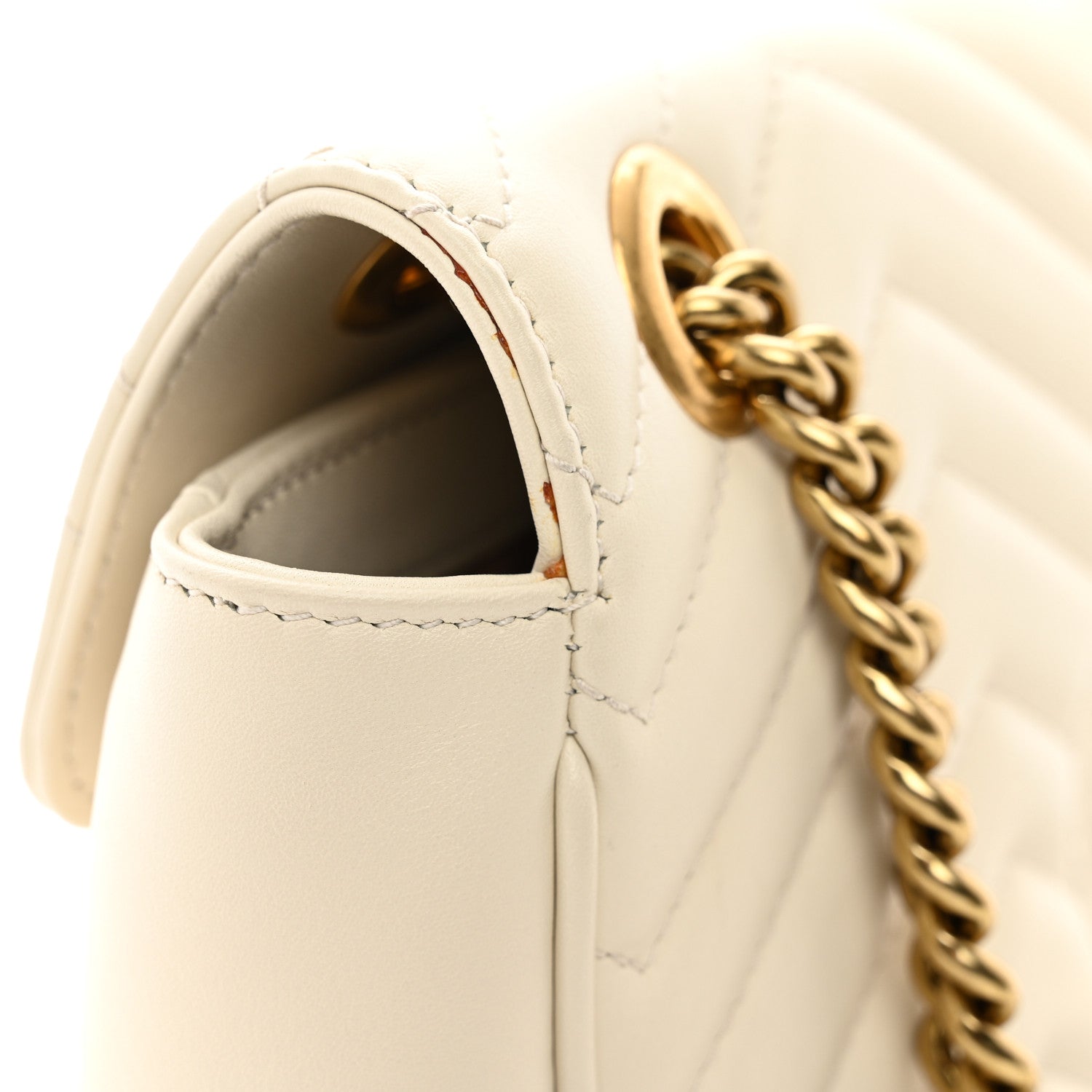 Gucci Calfskin Matelasse Small GG Marmont Shoulder Bag White 12 of 12