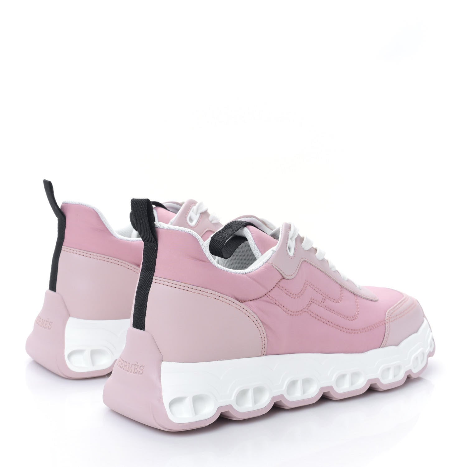 Hermes Parachute Fabric Calfskin Impulse Sneakers 40 Rose Porcelaine 4 of 7