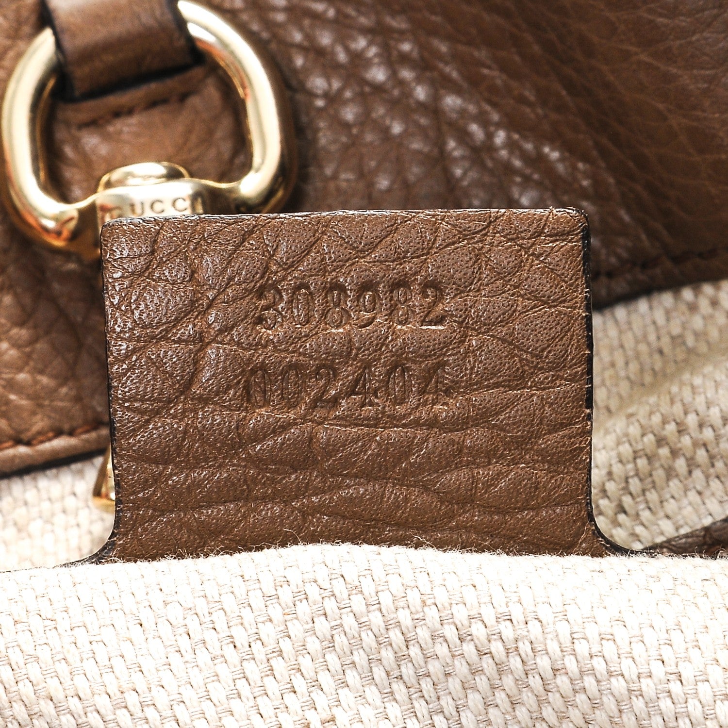Gucci Pebbled Calfskin Medium Soho Chain Shoulder Bag Maple Brown 7 of 7