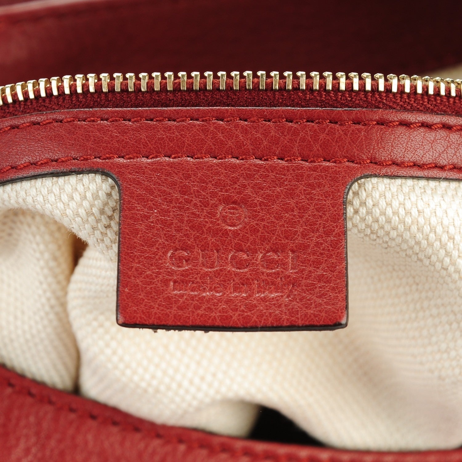 Gucci Pebbled Calfskin Medium Dressage Hobo Red 6 of 7