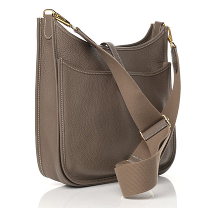 Hermes Taurillon Clemence Evelyne III PM Etoupe 2 of 14