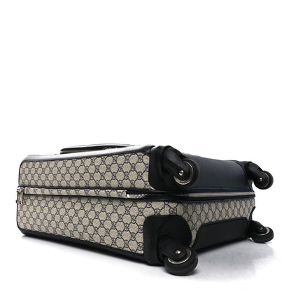 Gucci GG Supreme Monogram Textured Dollar Calfskin Web Savoy Cabin Plus Trolley Beige Blue 3 of 9