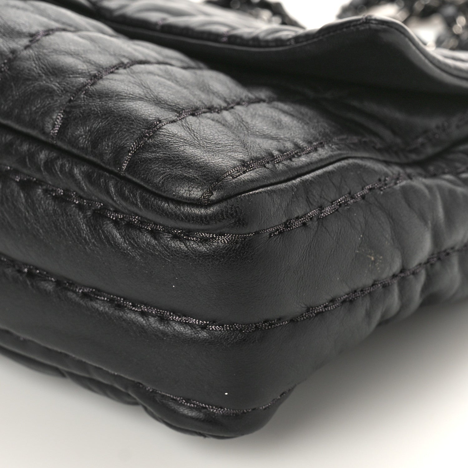 Chanel Lambskin Vertical Stitch Jumbo Single Flap Black 9 of 12