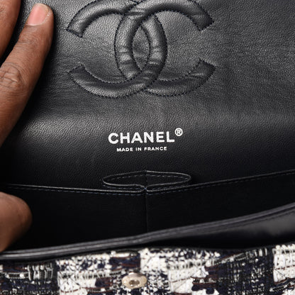 Chanel Tweed Medium Double Flap Blue White 8 of 10