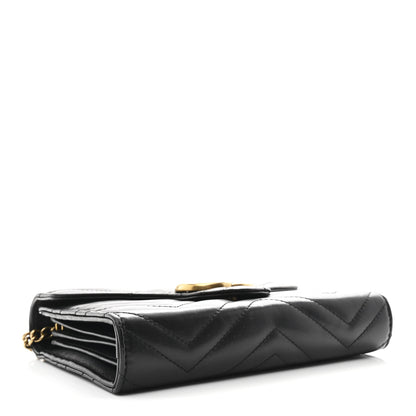 Gucci Calfskin Matelasse GG Marmont Chain Wallet Black 4 of 10