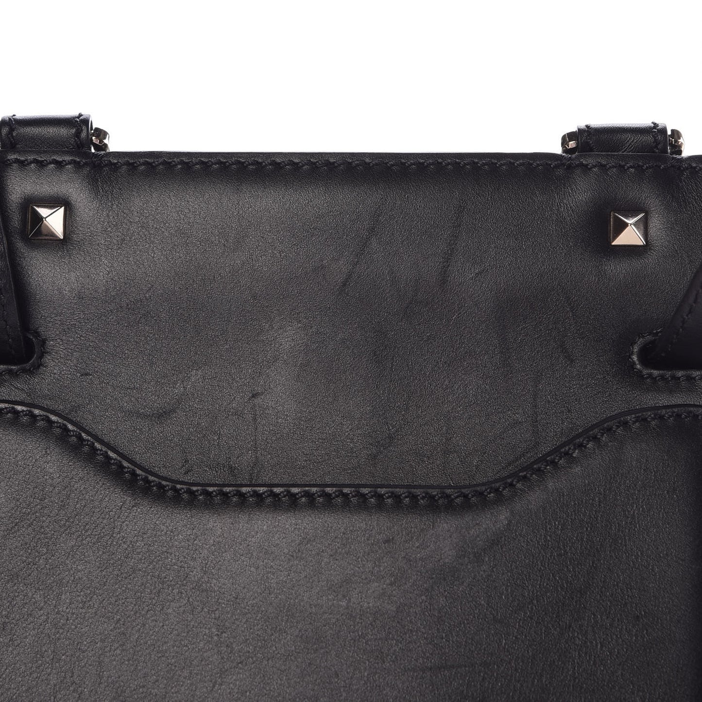 Calfskin Studded Small Joylock Satchel Black
