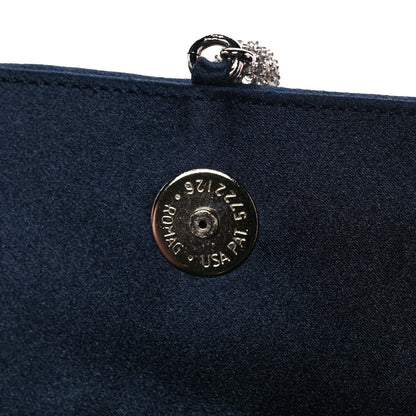 Judith Leiber Crystal Satin Clutch Navy Blue 6 of 9