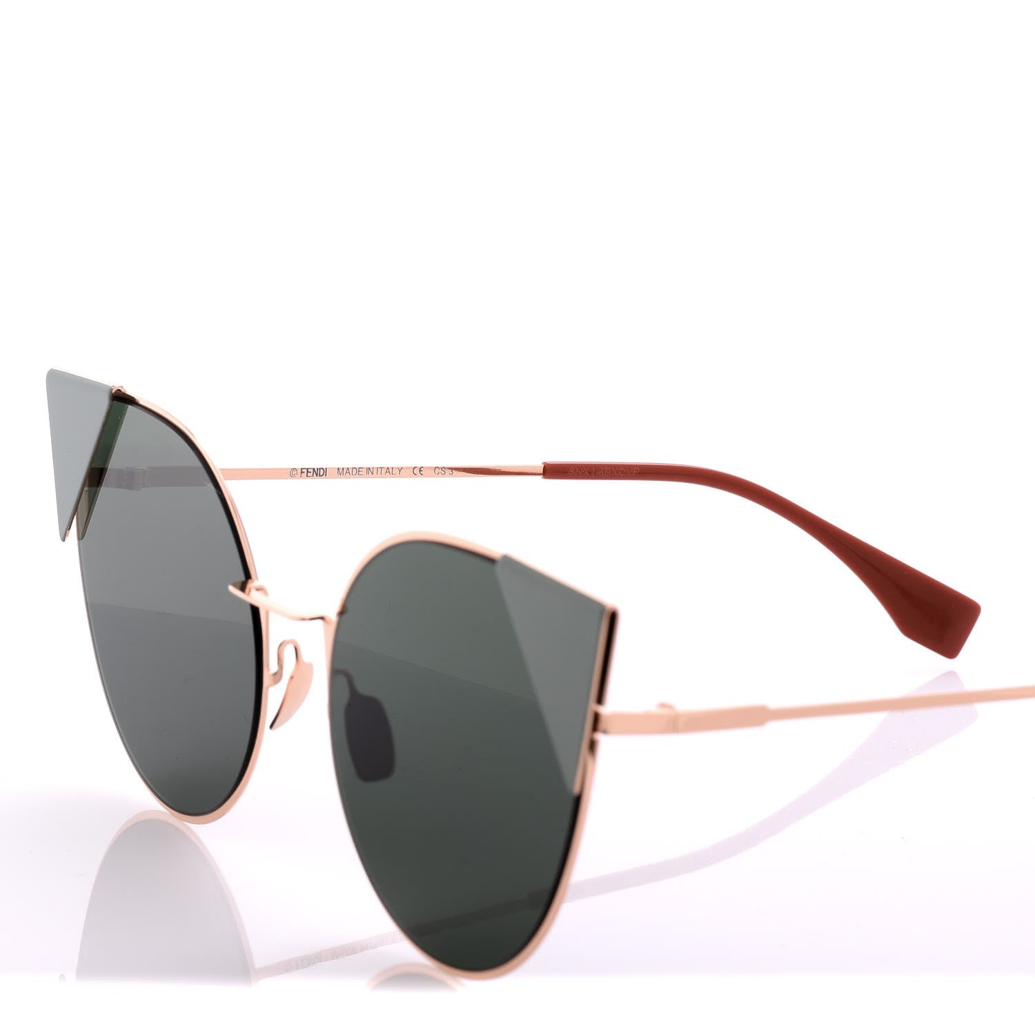 Fendi Iridia Sunglasses FF 0190 Rose Gold Green 4 of 7