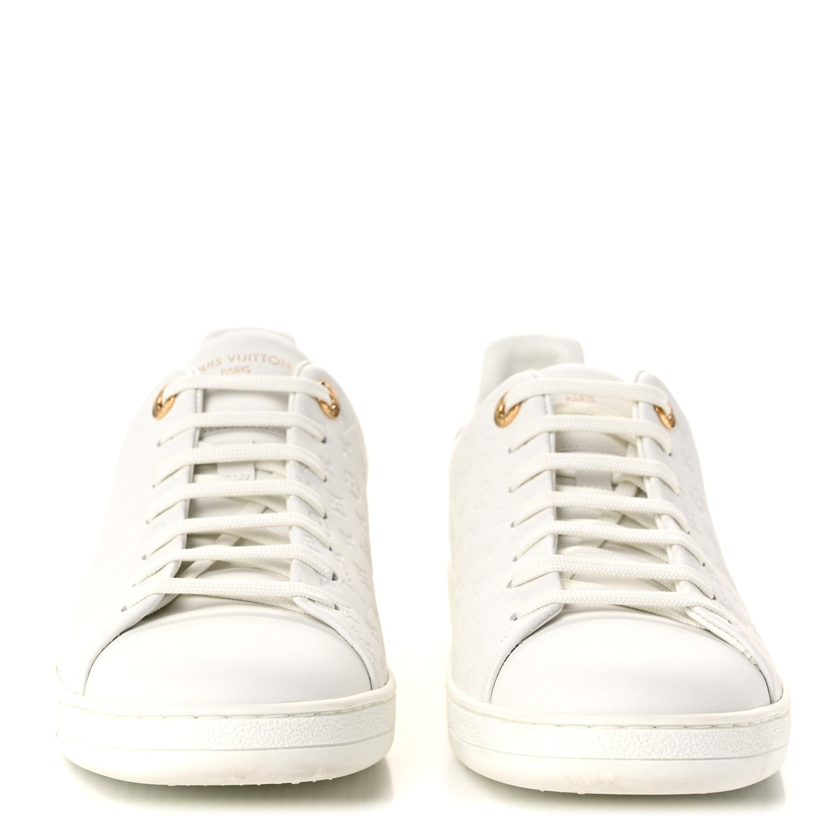 Louis Vuitton Calfskin Monogram Embossed Front Row Sneakers 41 White 3 of 11