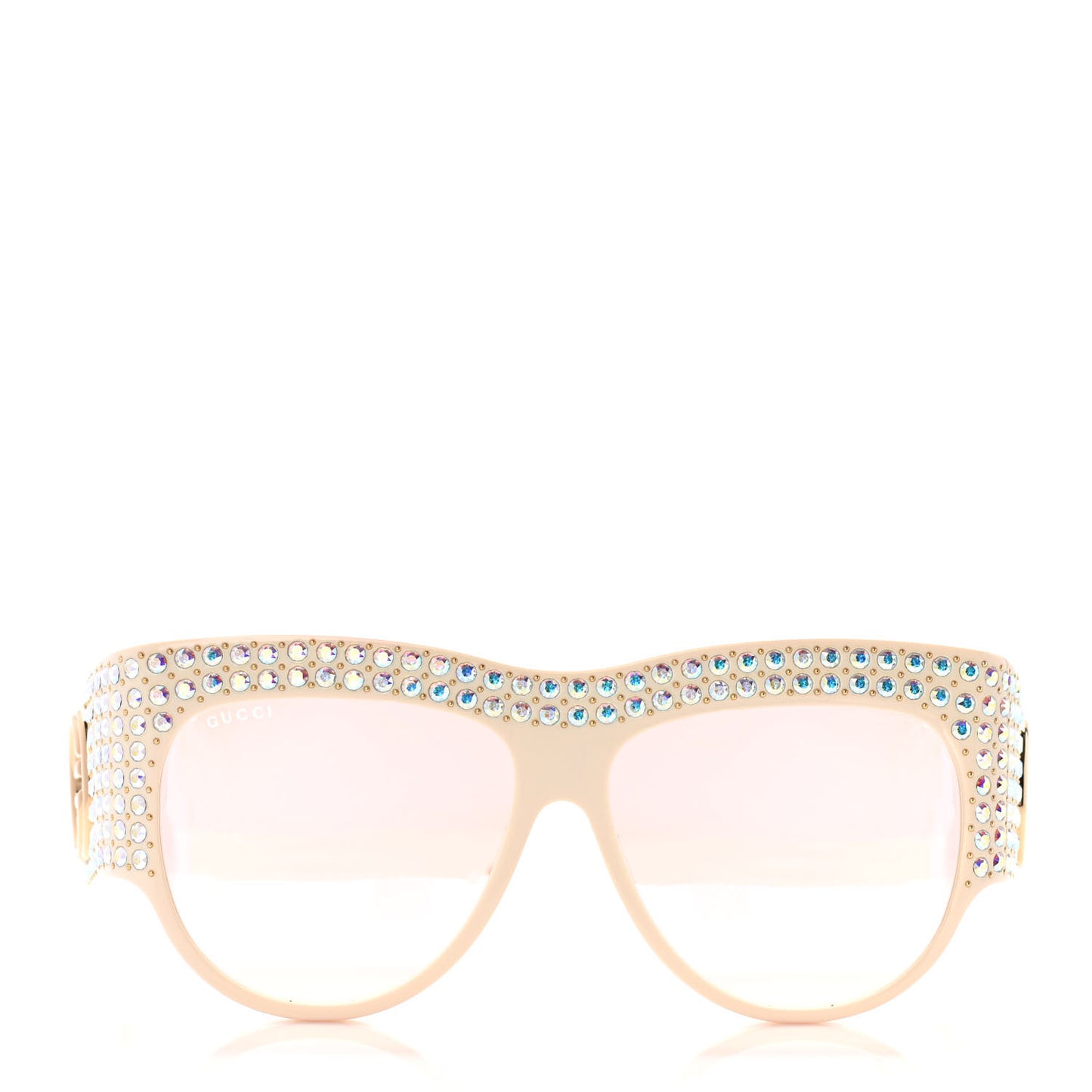 Acetate Crystal Oversize Hollywood Forever Sunglasses GG0144S Ivory