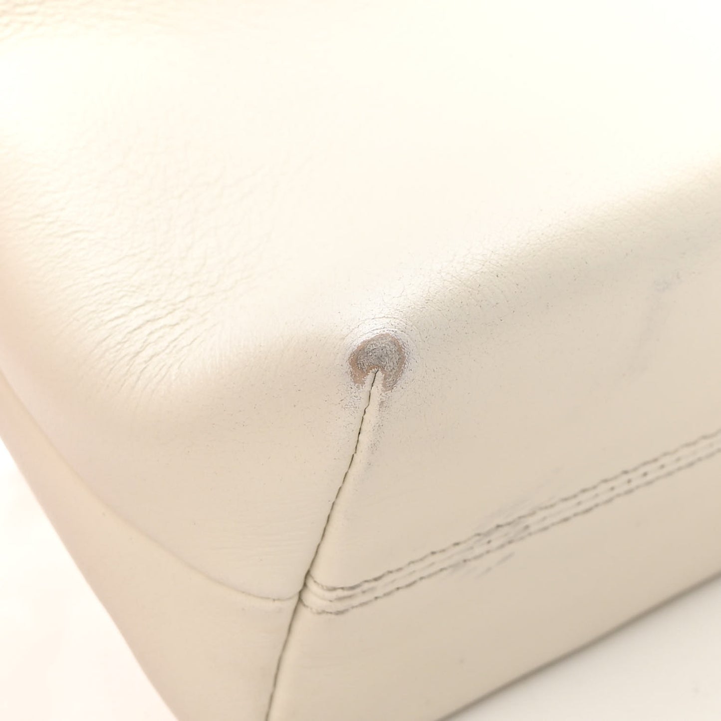 Calfskin Mini Label Shoulder Bag White