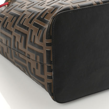 Fendi Vitello Grace F is Fendi Bi-Color FF 1974 Embossed Grande Mon Tresor Bucket Bag Maya Black Fragola 7 of 11