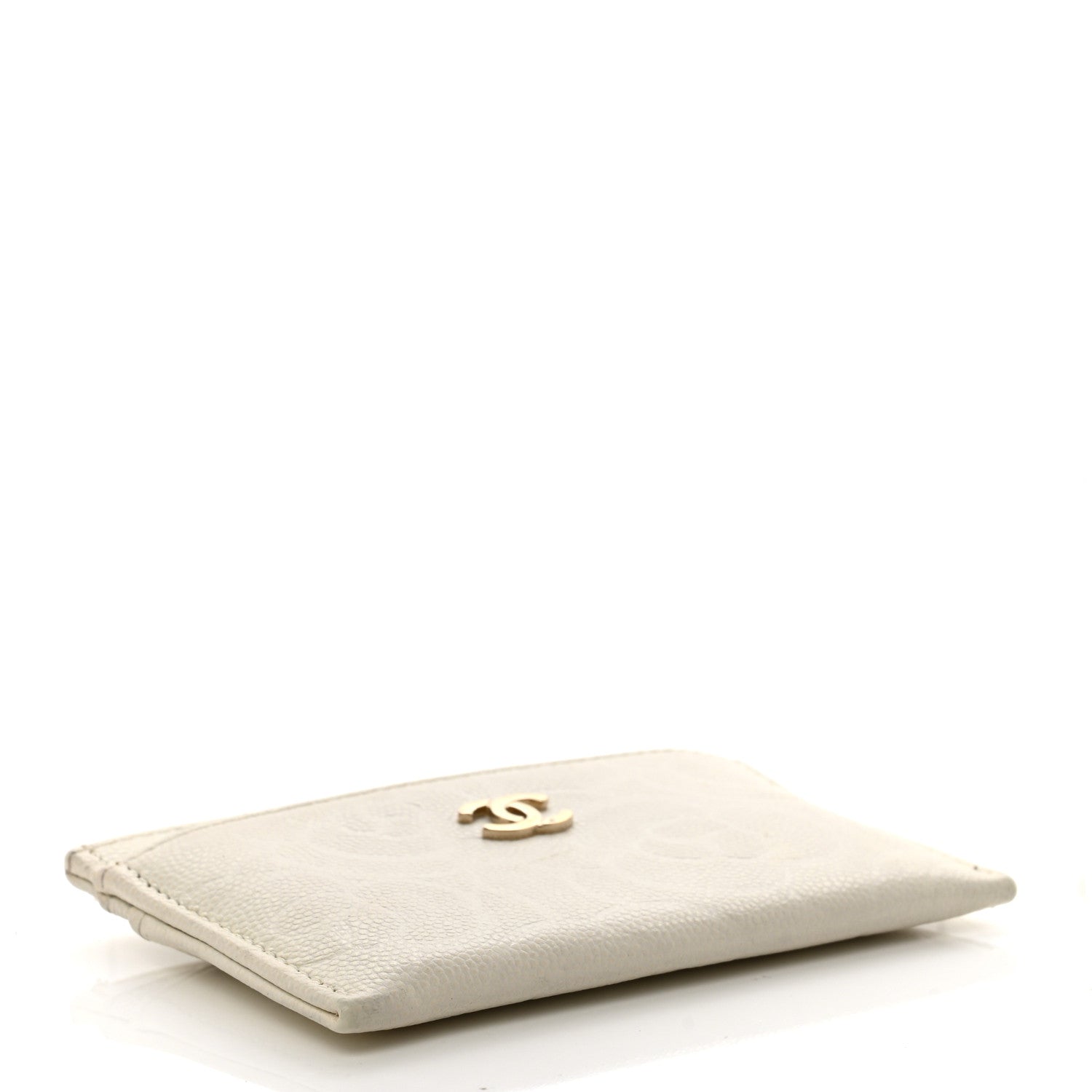 Chanel Caviar Camellia Embossed Card Holder White 4 of 10