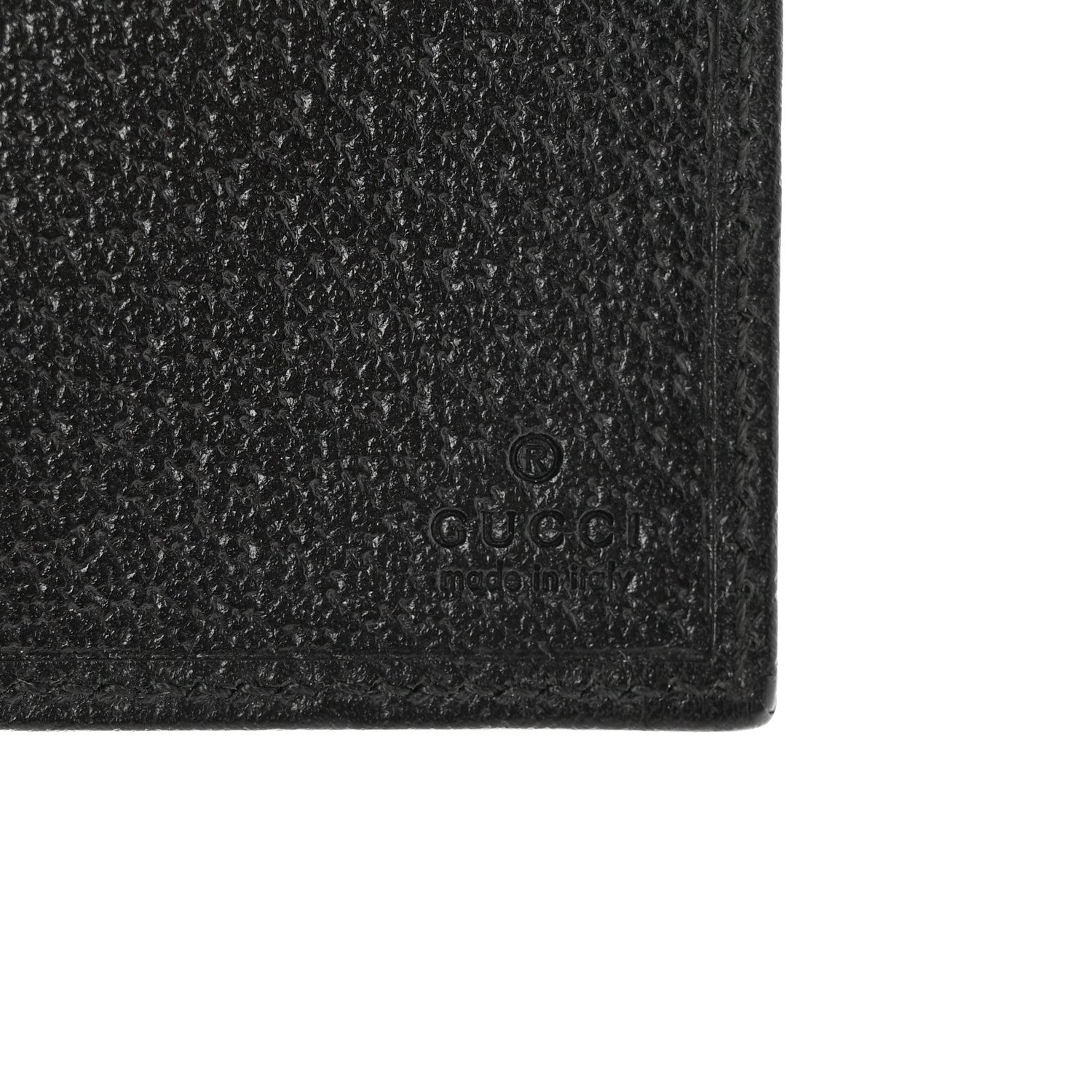 Gucci Textured Dollar Calfskin Horsebit Card Holder Black 6 of 7
